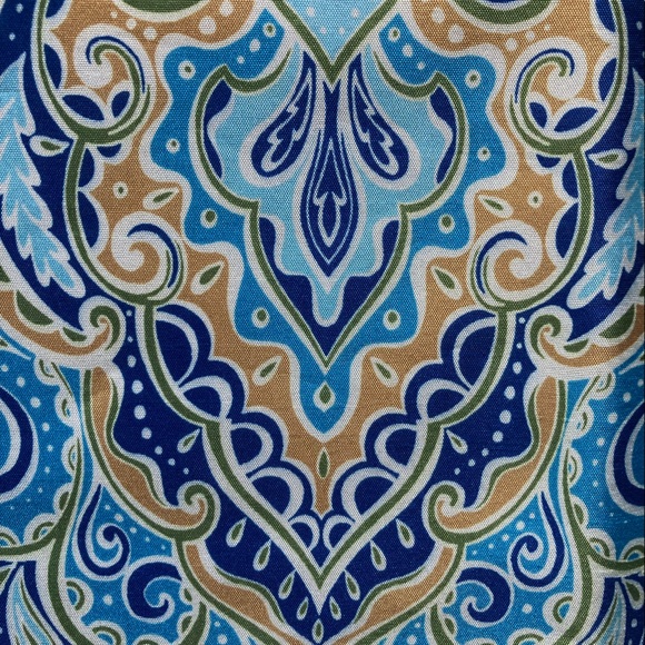 Stylemaster Zoe Valance - Blue/Green Paisley/Damask, 56x17 Inches - Picture 3 of 6